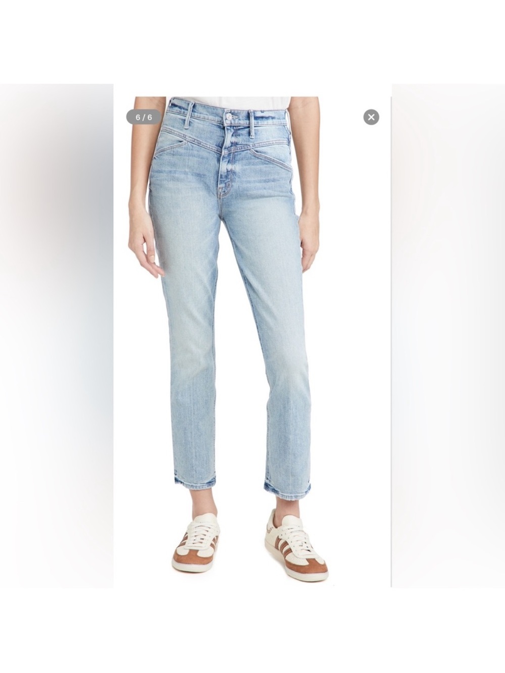MOTHER The Dazzler Yoke Front Ankle Wild Calling Light Blue Jeans Sz 30